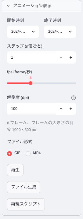 アニメーション表示