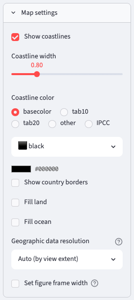 Map settings