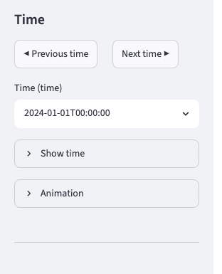 The Time section